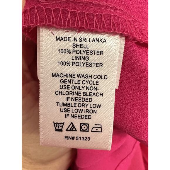 CECE Ruffle Pleated Shift Dress Womens Size 1X Bright Rose Lined - Picture 5 of 9